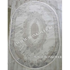 Ковер Турция Для Гостиной Дизайн 93 Серый с Бежевым Овал